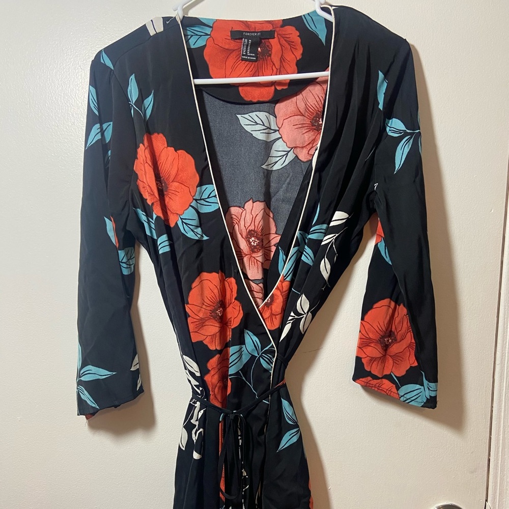 Long sleeve mini wrapped dress